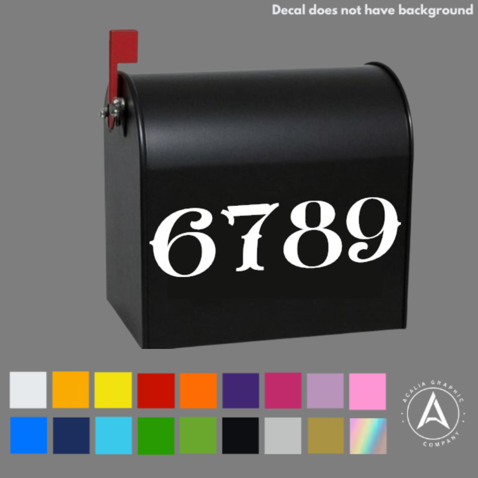 SET OF 2 Custom Mailbox Numbers Vinyl Decals / Stickers – Choose Size & Color