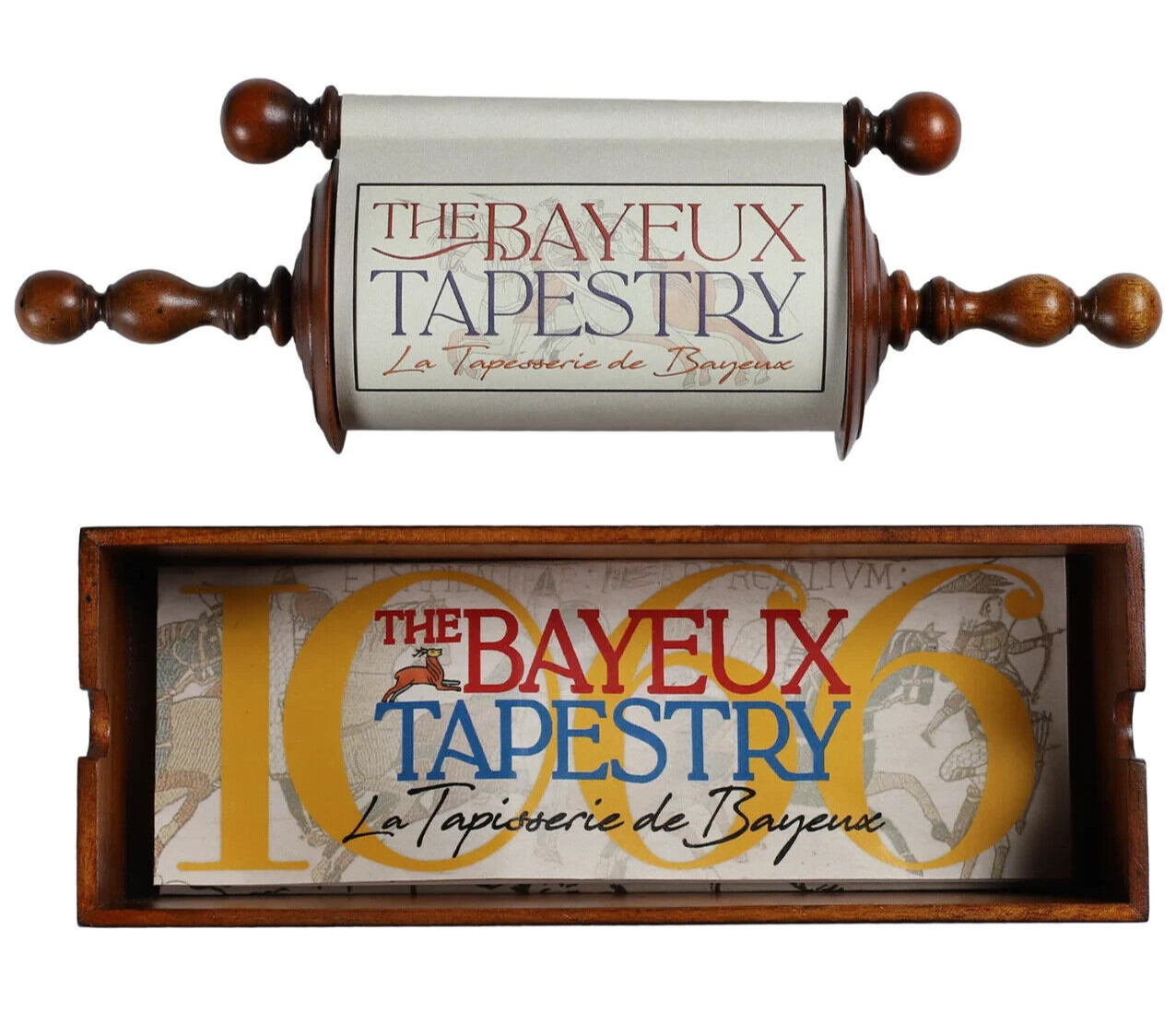 Bayeux Tapestry Replica Old World Scroll Duke Normandy 21.33′ Wood Desk Tray New