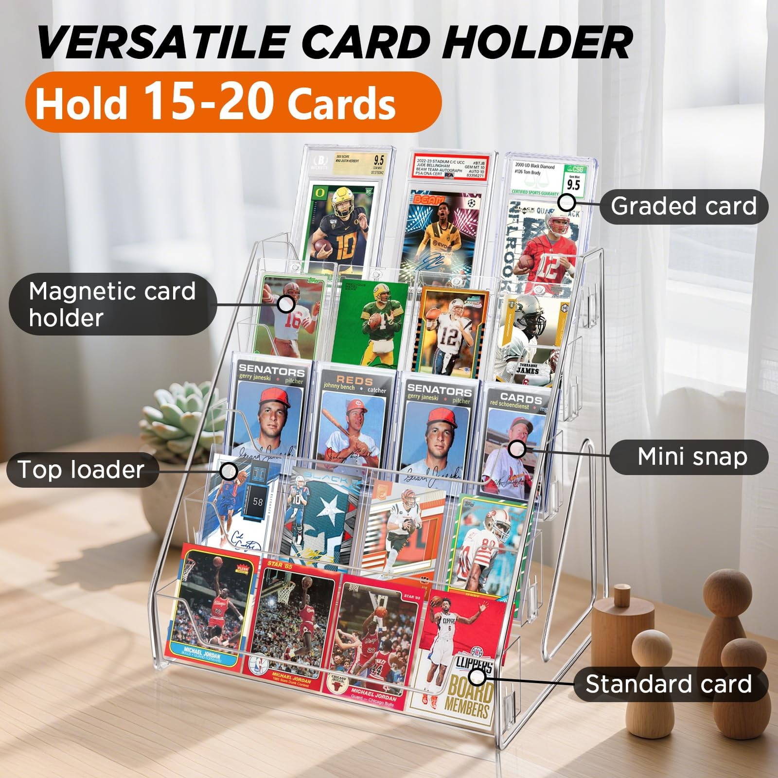 Trading Card Display Stand, PSA Card Display Acrylic Shelf, Vertical Holder f…