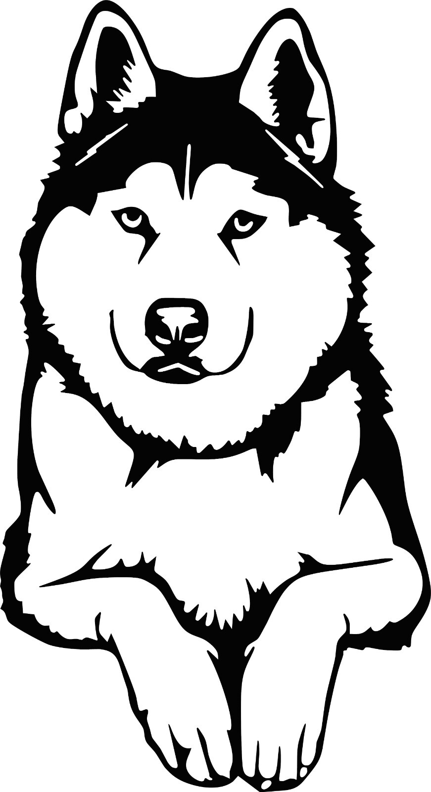 Husky Dog Decal 6″in H x 3.2″in W In your choice of color