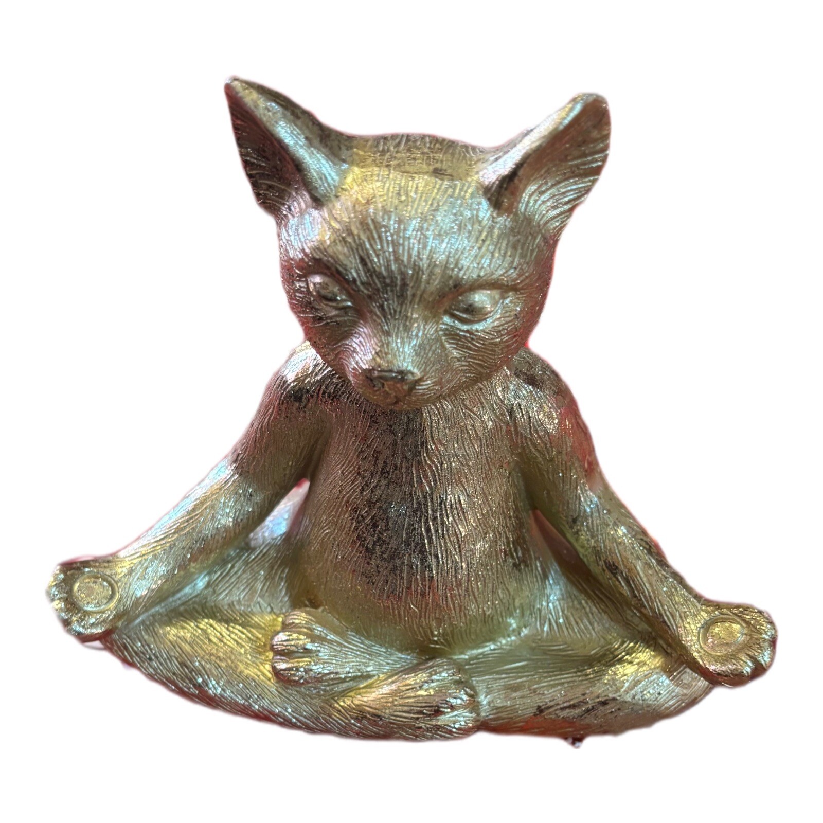 Creative Thinker YOGA CAT Statue Sagebrook Home Metallic Gold Polyresin