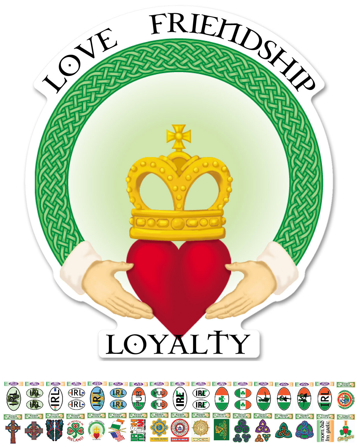 Claddagh Celtic Love Friendship Loyalty Ireland Irish Decal Sticker