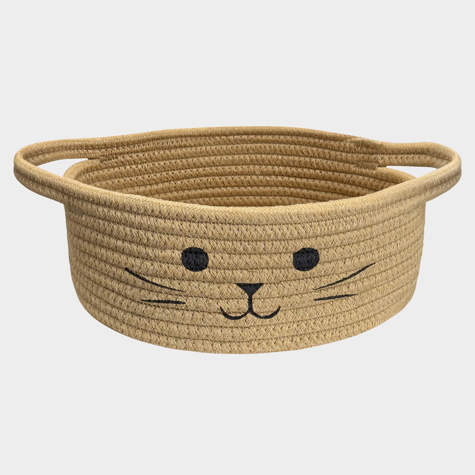 BYLSSNUK 9.8″ x 4″ Small Cat Toy Basket – Baskets for Gifts 9.8″D x 4″H, Jute