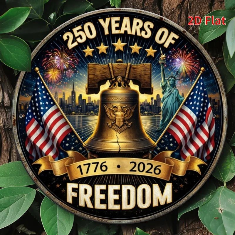 Patriotic 250th Anniversary Metal Sign Liberty Bell 4th Of July Home Wall Decor
