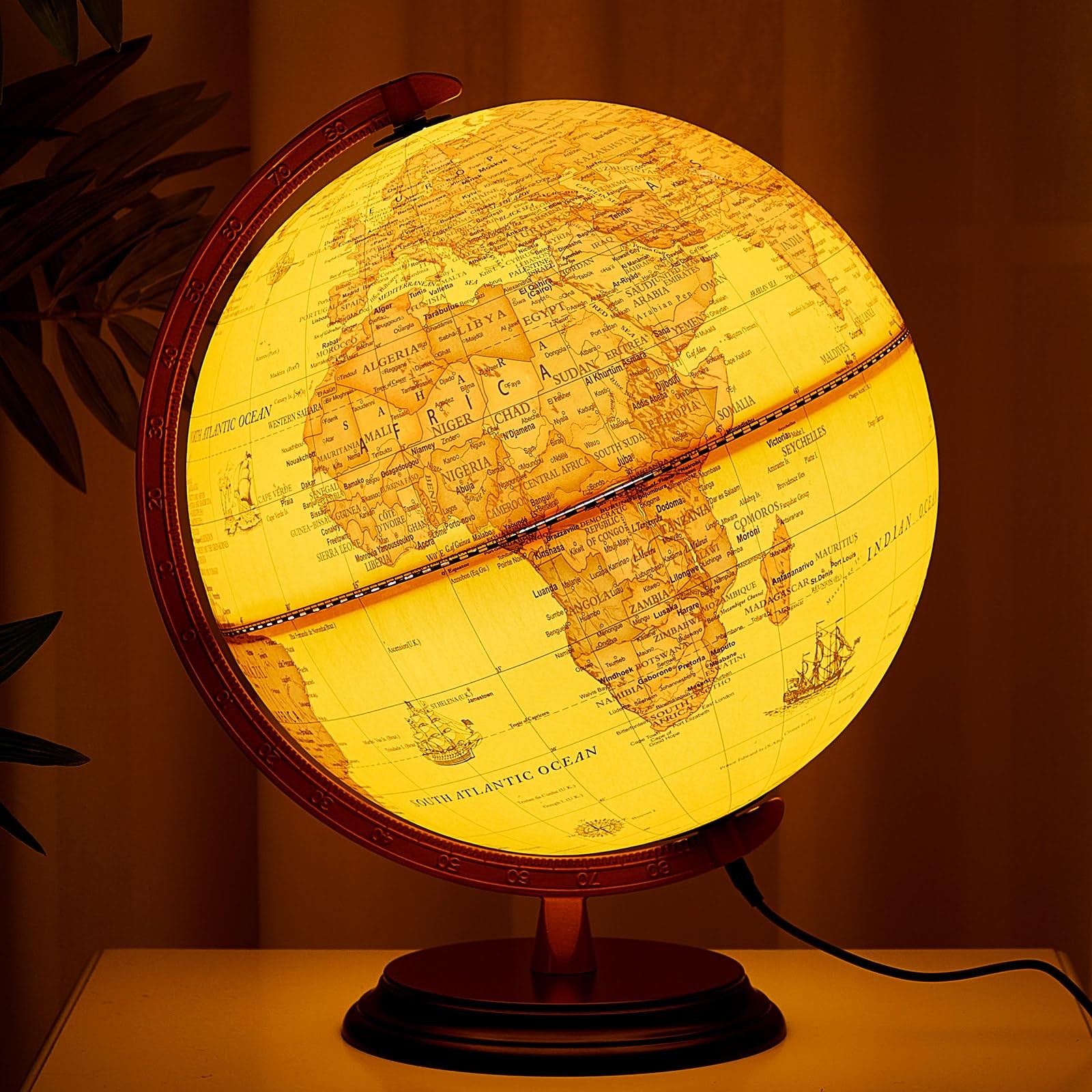 13” Illuminated World Globe for Adults 720°/360° Rotation Rewritable