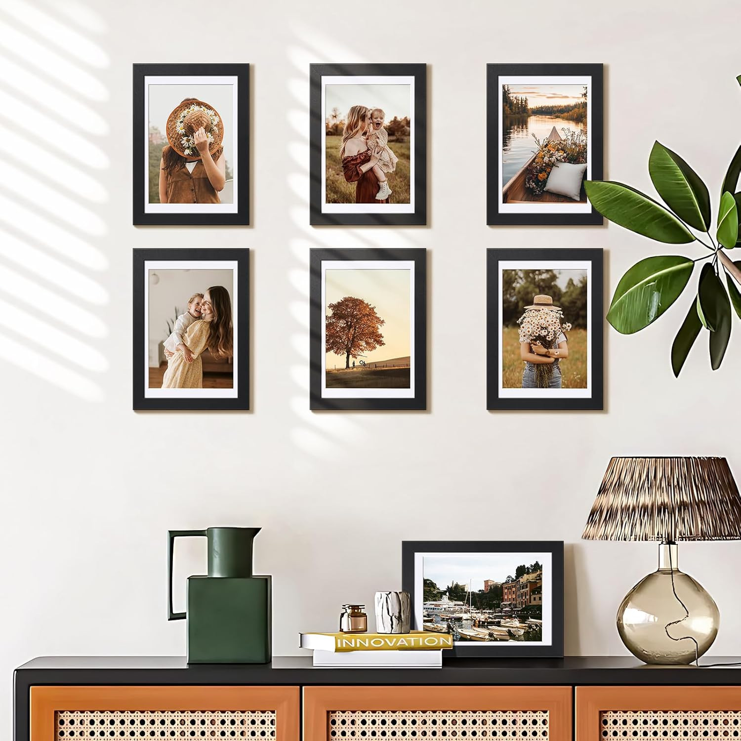 4X6 Picture Frame Set of 5 Photo Frames for 4X6 Pictures Wall Gallery Black 4X6