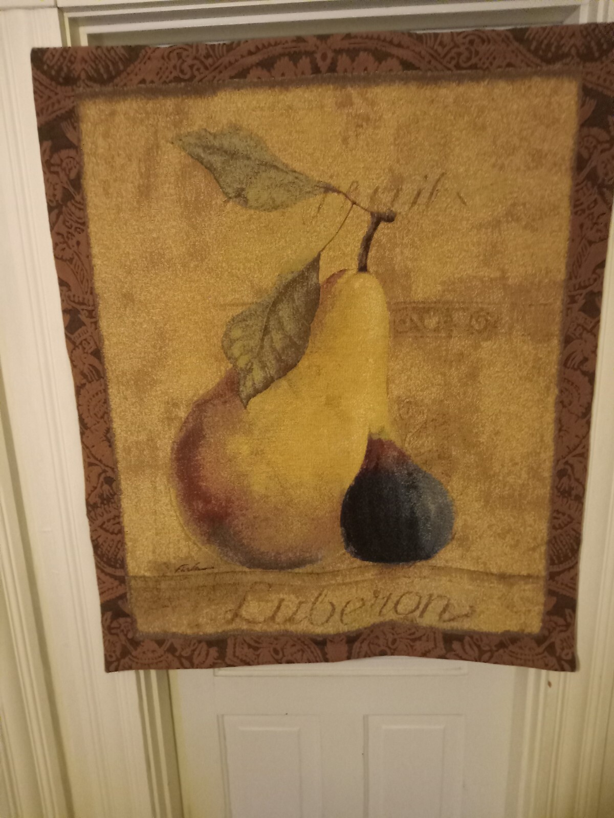 Pear And Fig Tapestry Signed By Fabrice Villeneuve 35″ x 42″ Art In Motion