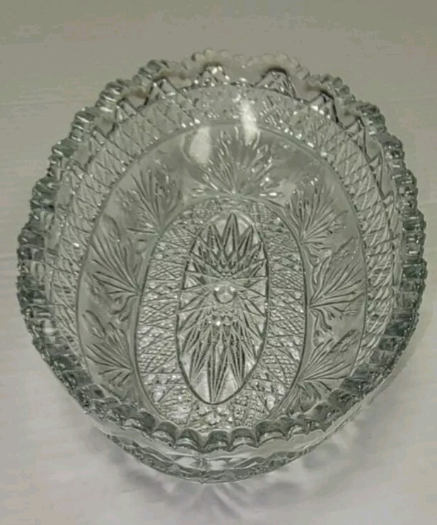 Antique Sawtooth Imperial Nucut Glass Candy Snack Condiment Dish Vintage