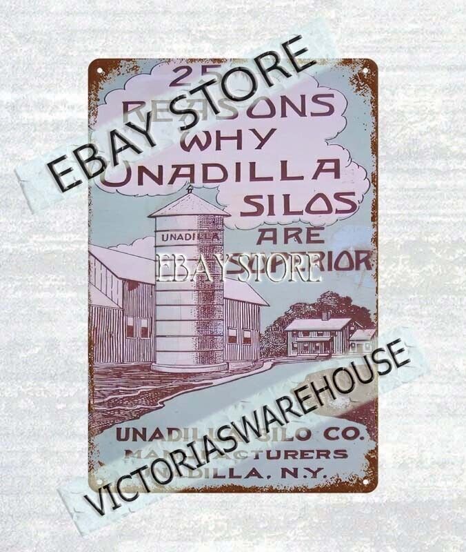1915 Unadilla Silo Co.,Unadilla, New York metal tin sign home decor plaque