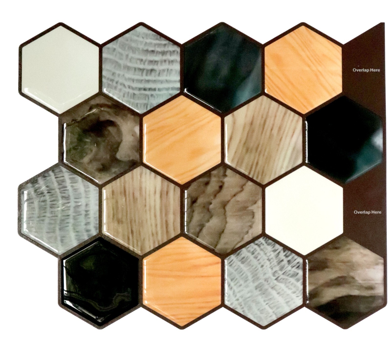 MOSAICOWALL Peel & Stick Backsplash self Adhesive ,3D Wall PU Gel Vinyl Tiles