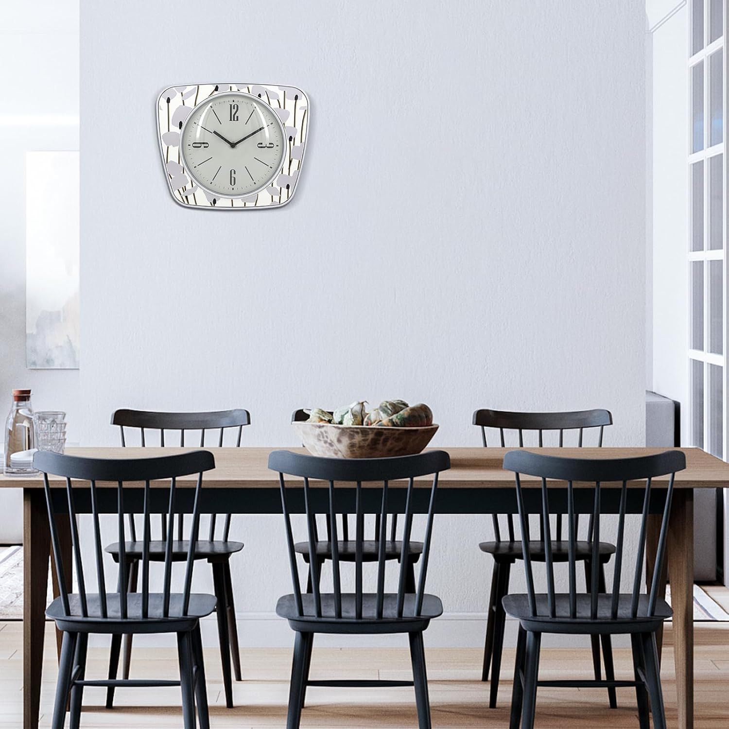 Vintage Square 9 Inch Quartz Wall Clock – Rustic Gray Decorative Design with Cle