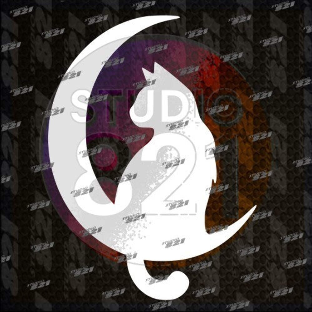 Fluffy Crescent Moon Cat | Mystical Celestial Decal for Car, Laptop, or Tumbler
