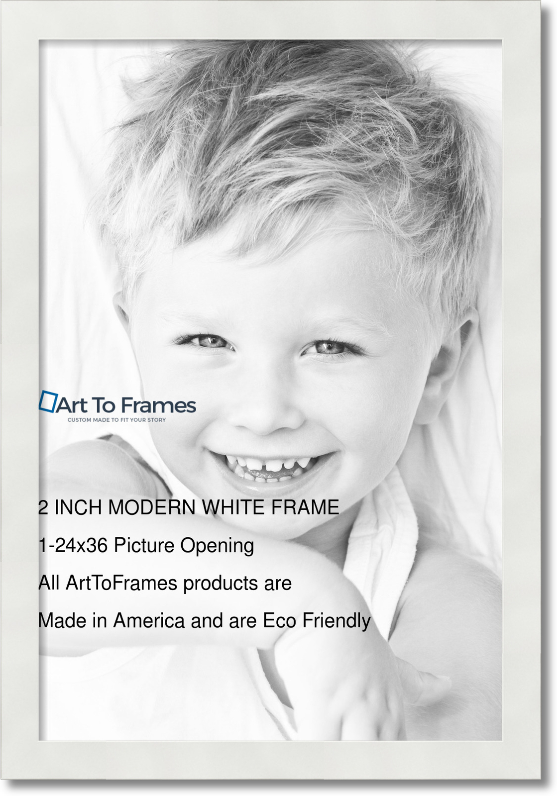 ArtToFrames Picture Frame Custom 2″ Modern White 4023 Small