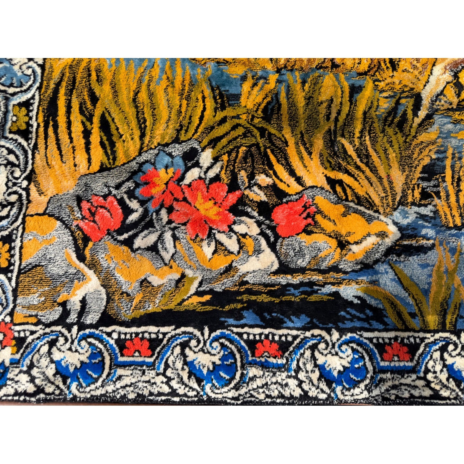 Vintage Moose Tapestry Wall Hanging Scenic Wildlife Cabin Lodge Deco 68×48