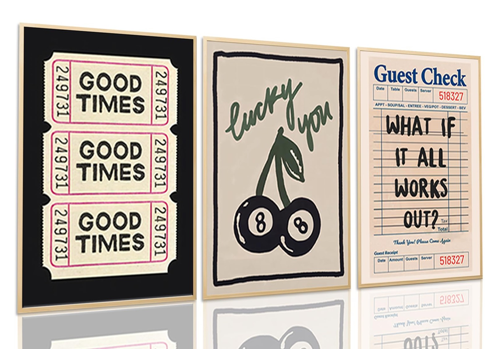 What If It All Works Out Quote Wall Art Set of 3, Good Times Trendy Pictures …