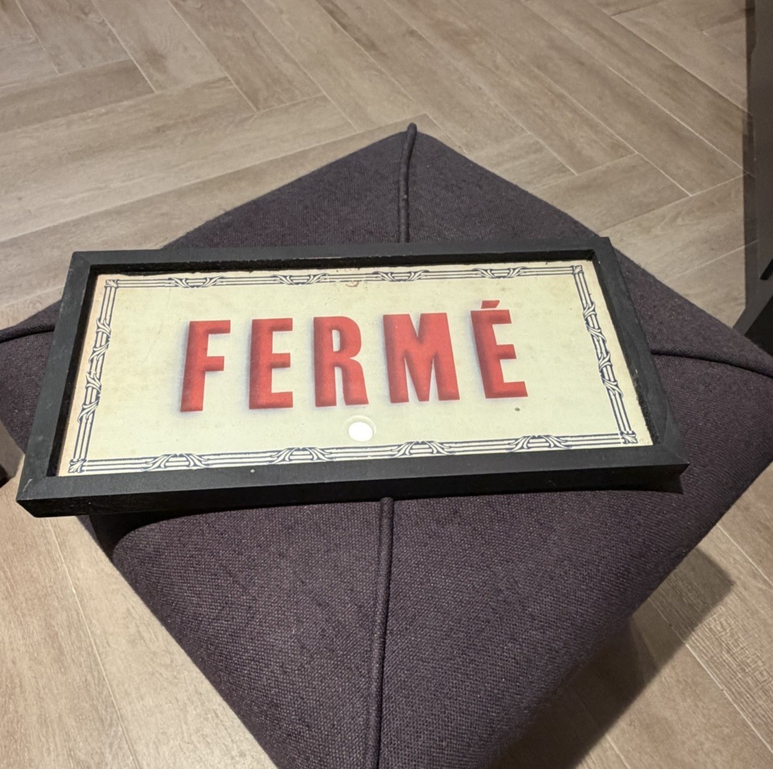 Anthropologie French Framed Picture “FERME” (Closed) Marcel Schmitt Belfort