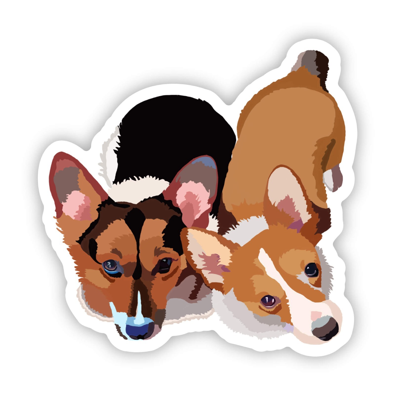 3×3 Pembroke Welsh Corgi Sticker Water Bottle, Laptop, Phone, Dishwasher Safe