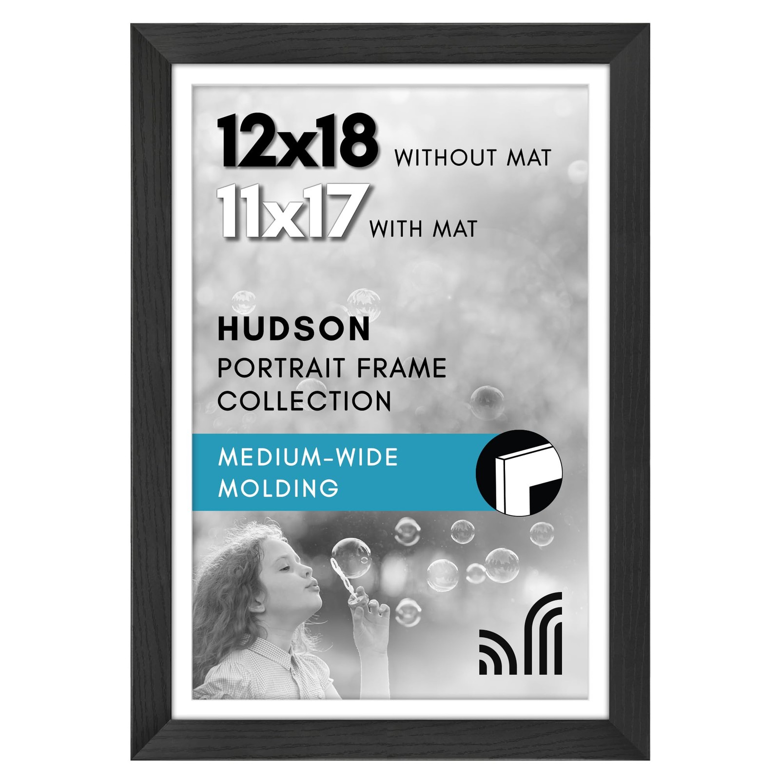 12×18 Poster Frame with ShatterResistant Glass Use as 11×17 Frame with Mat o…