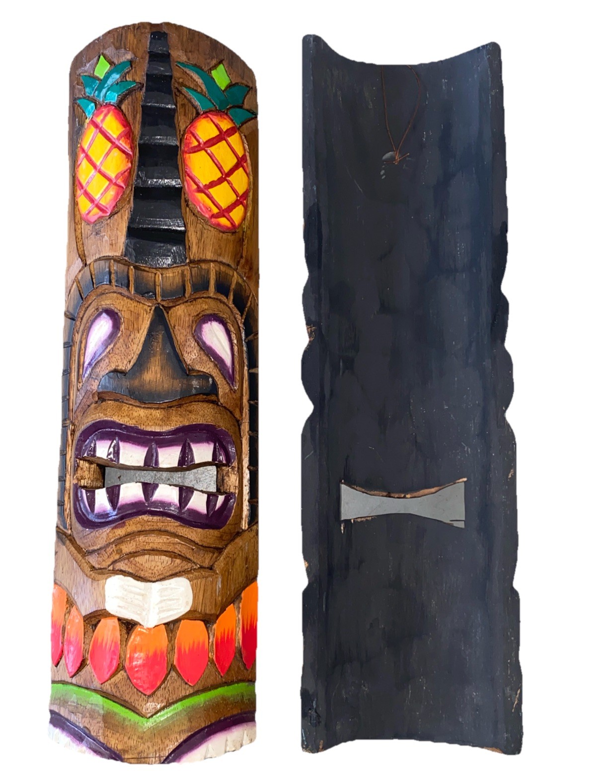 SET OF 2 20″ TIKI MASK HAWAIIAN WALL ART ISLAND HOME DECOR TRIBAL BAR TROPICAL
