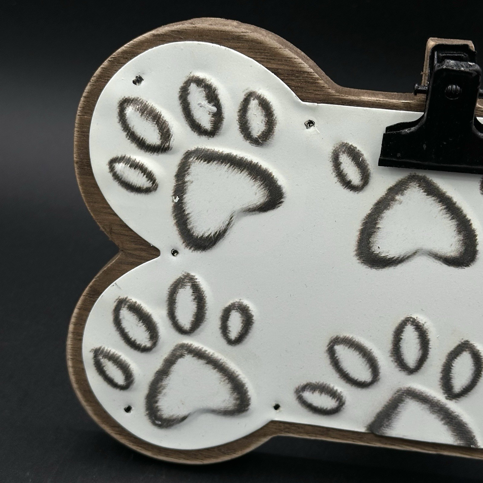 Hobby Lobby Dog Bone Paw Print Photo Clip Holder Wood Easel Stand 5 X 7 Inches
