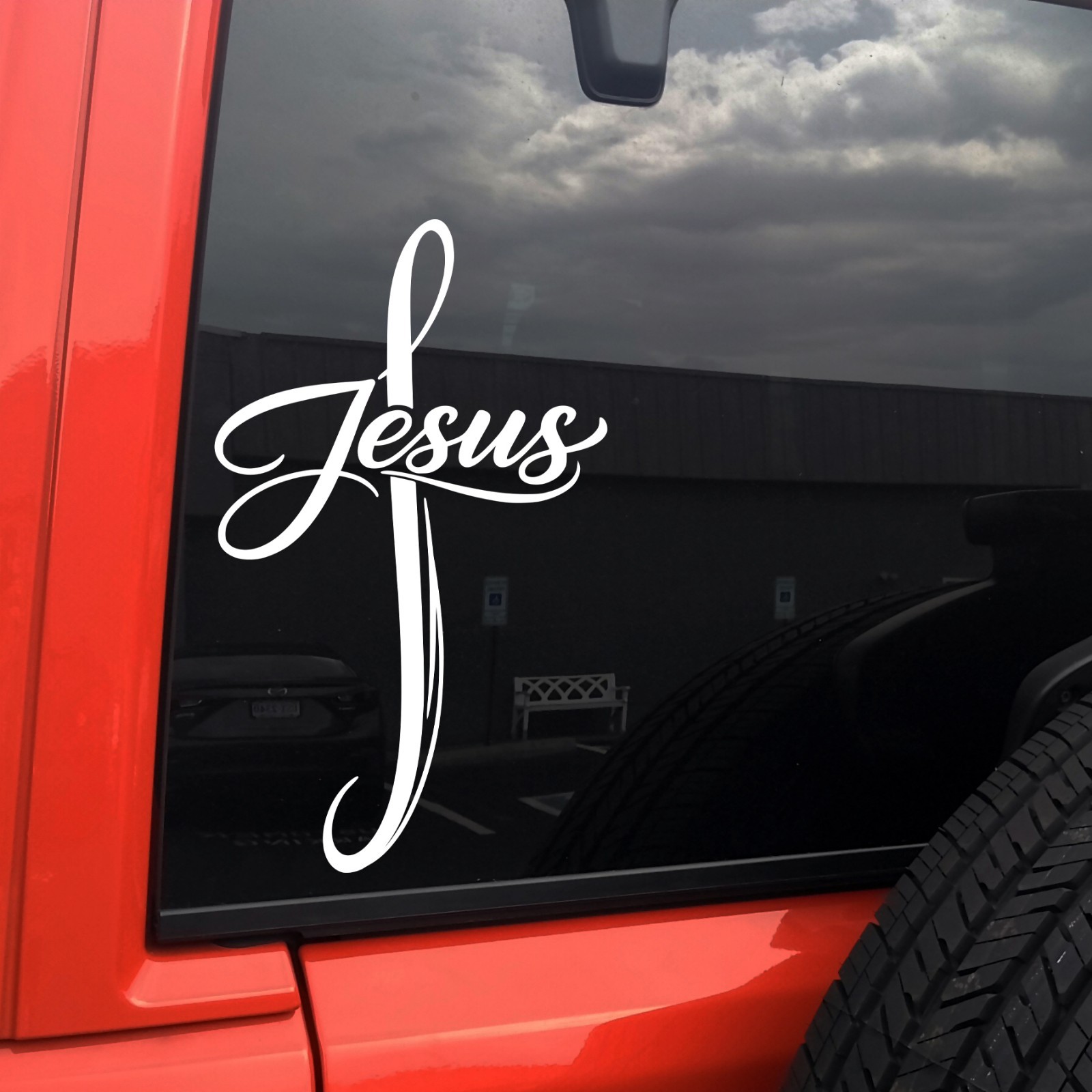 Jesus Cross Vinyl Decal Christian Faith Religious Car Window Sticker