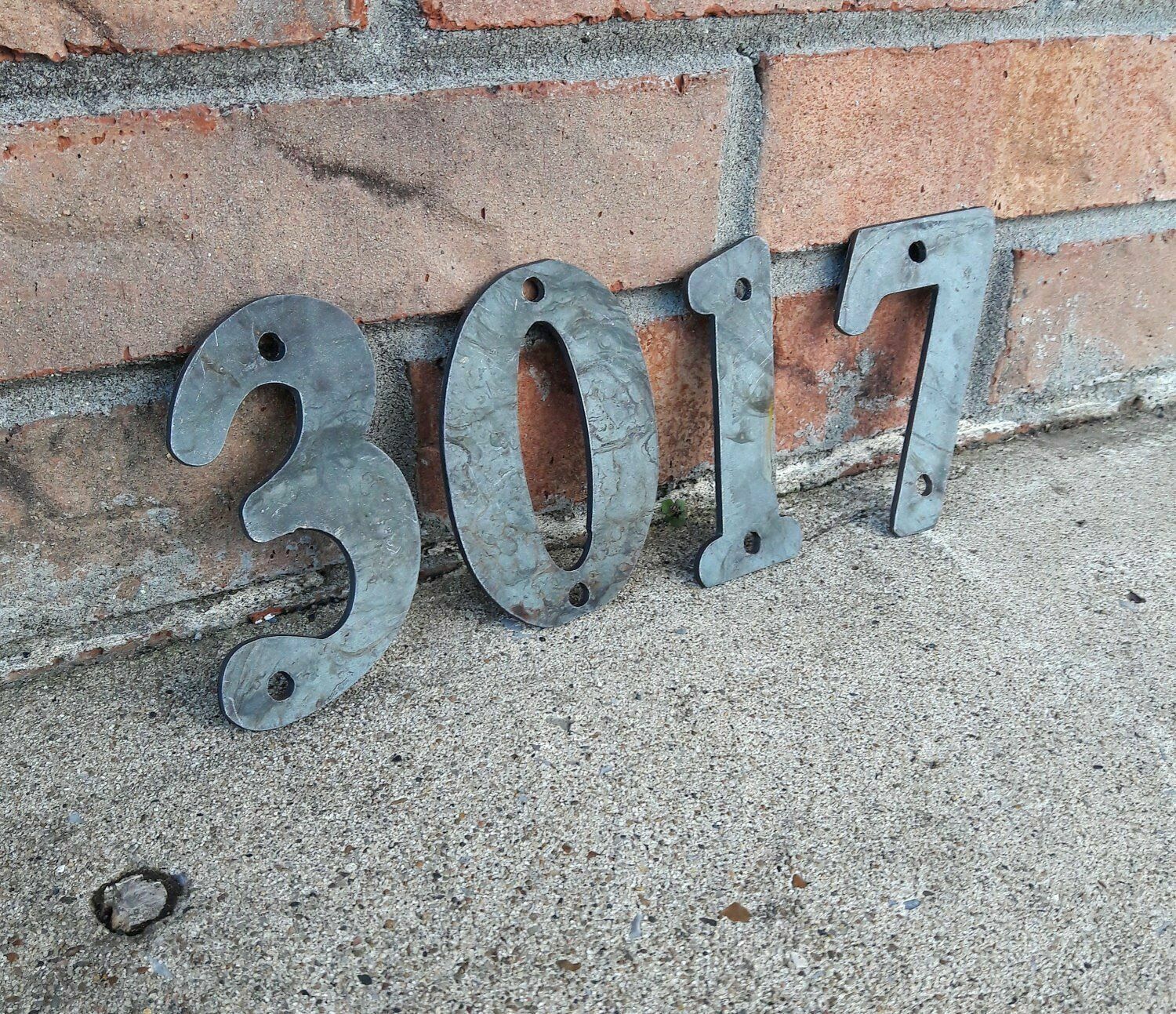 Raw Metal House Address Numbers