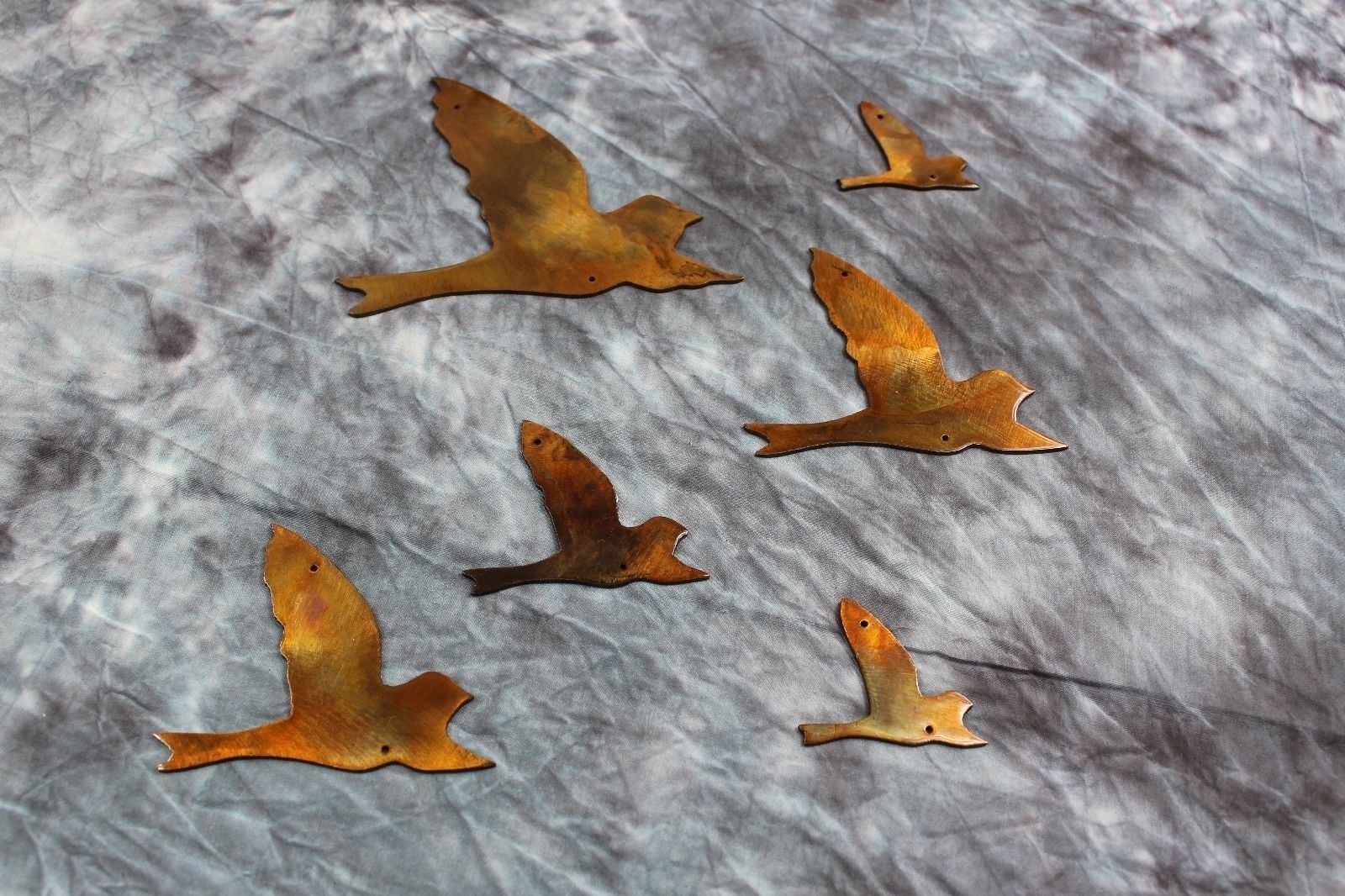 Flying Birds Copper/Bronze right facing Metal Wall Decor 2″ x 2″ to 4″ x 6 in