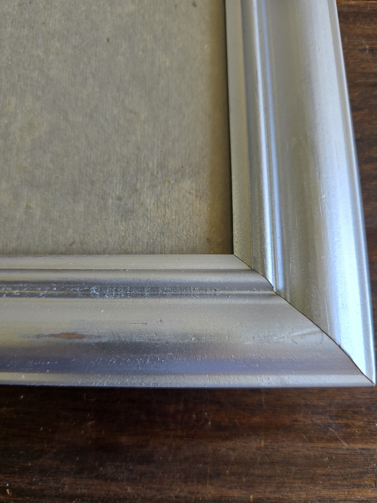Set Of 2 Ornate Silver Wood Free Standing Picture Frames W/Glass Photo Sz 8 X 10