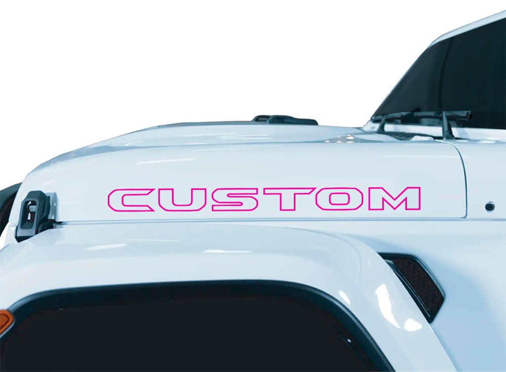 Custom Jeep Name Hood Outlined JL Style font Fits all Jeeps 2 color 30in