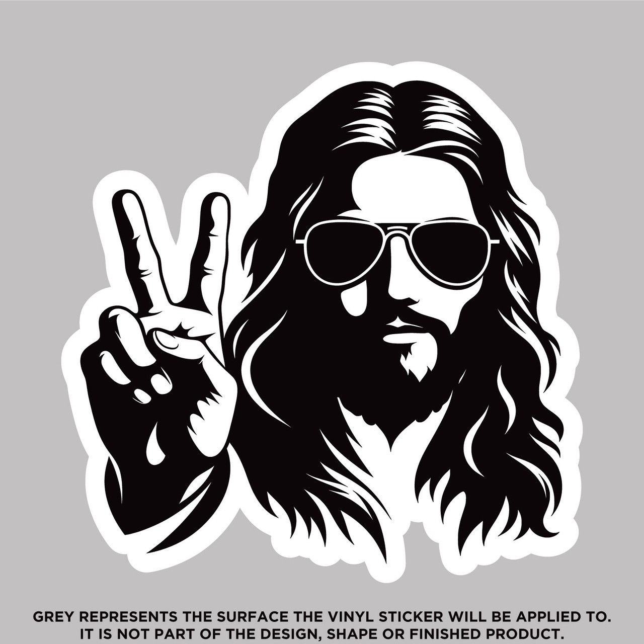 Jesus With Glasses Showing Peace