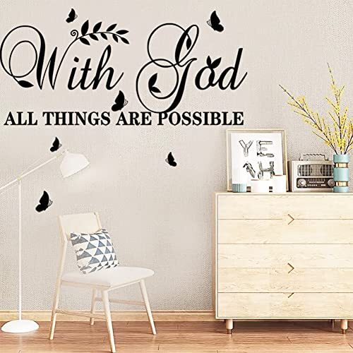 with God All Things are Possible Wall Stickers Inspirational Wall Decal Vinyl