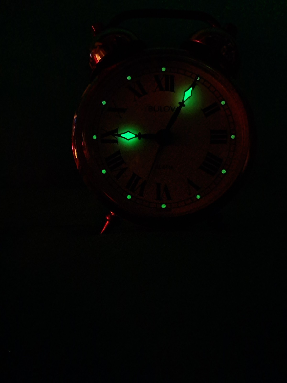 Bulova Caravelle Alarm Clock Gold Tone Roman Numeral Twin for parts