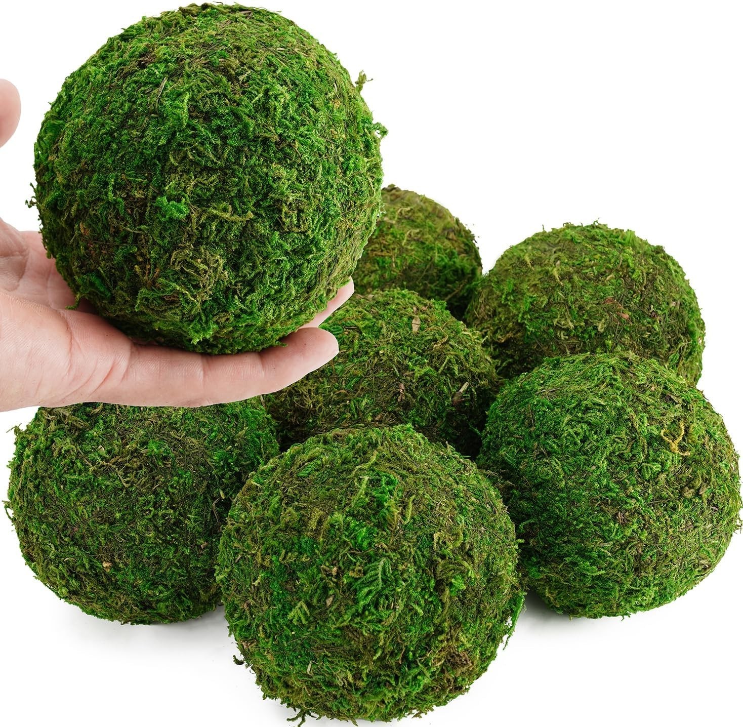6 PCS Extra Large 4 Inch Decorative Moss Balls For Bowl Centerpiece