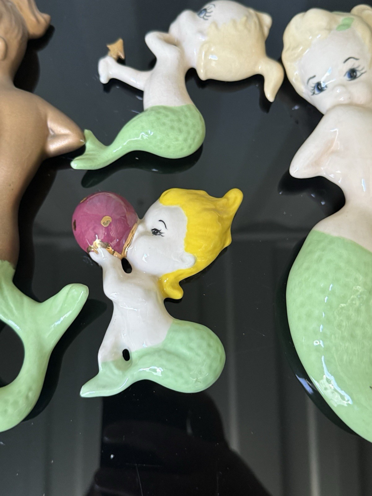 Vintage Mermaid Ceramic Wall Decor Set of 5 Pieces
