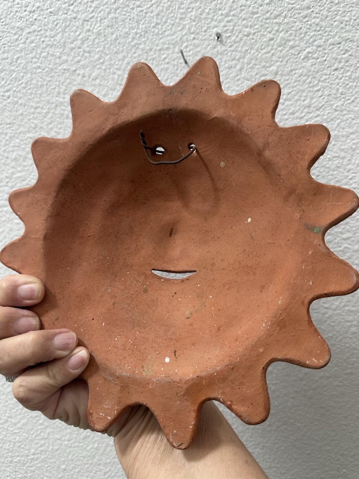 Celestial 3D Anthropomorphic 7.5” Sun Face Wall Hanging Southwest Design