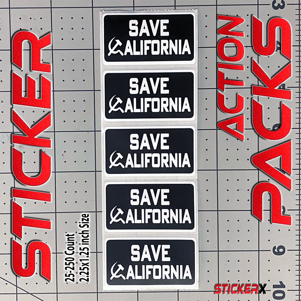 SAVE CALIFORNIA Sticker Communist Socialism Funny Protest Action Stickers Packs