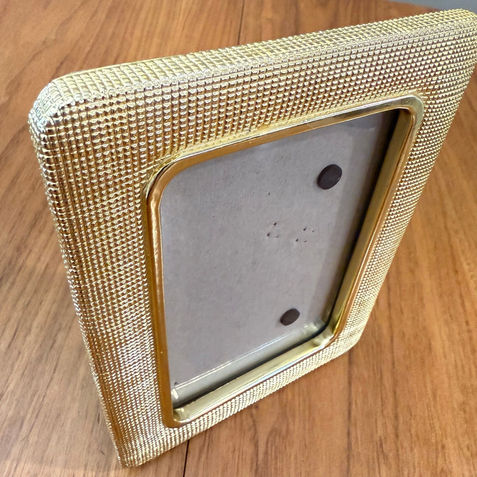 Brass Picture Frame Etched Rounded Rectangle 4.75” x 6.25”