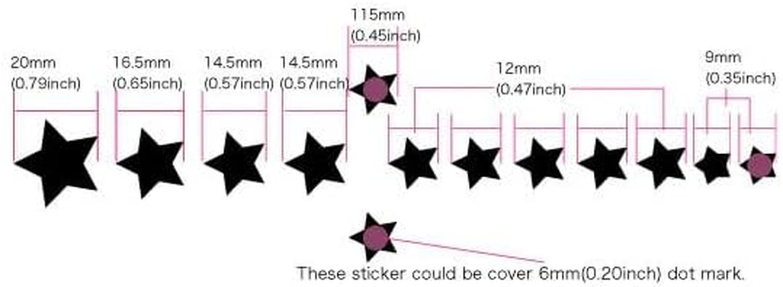 Glow in the Dark/Stars – Fret Markers for Guitars & Bass/Sticker/Decal by