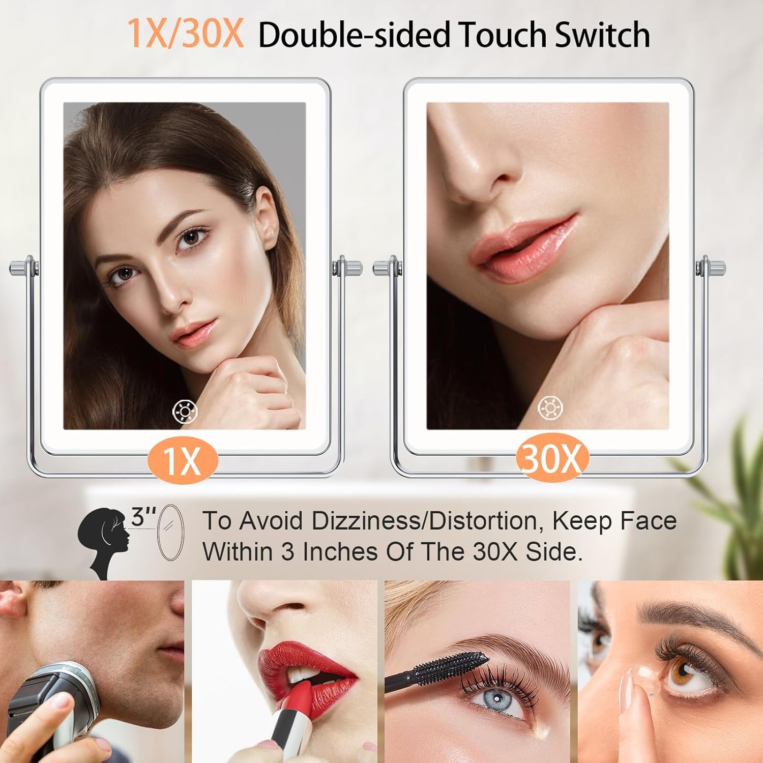 Rechargeable Wall Mount Makeup Mirror FASCINATE 5000mAh