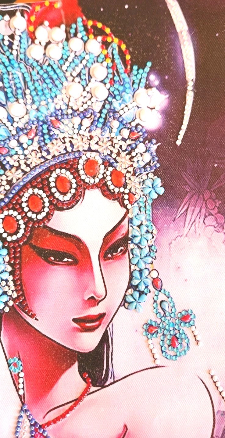 Asian Peking Opera Lady, Beaded Art, Finished Diamond Painting Home Decor