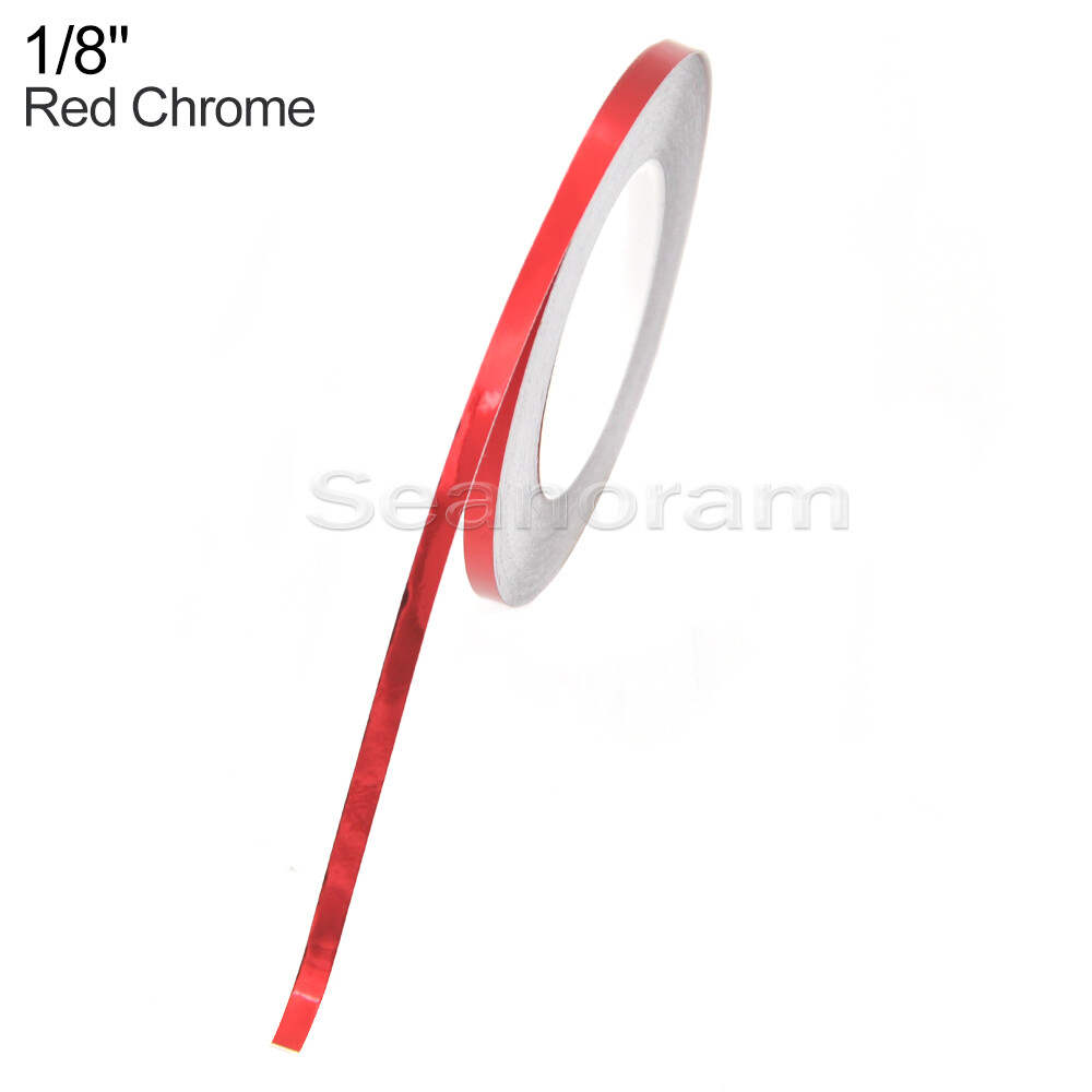 1/8″ 3mm Red Chrome DIY Home Shop Bar Pinstriping Pin Stripe Decal Vinyl Sticker