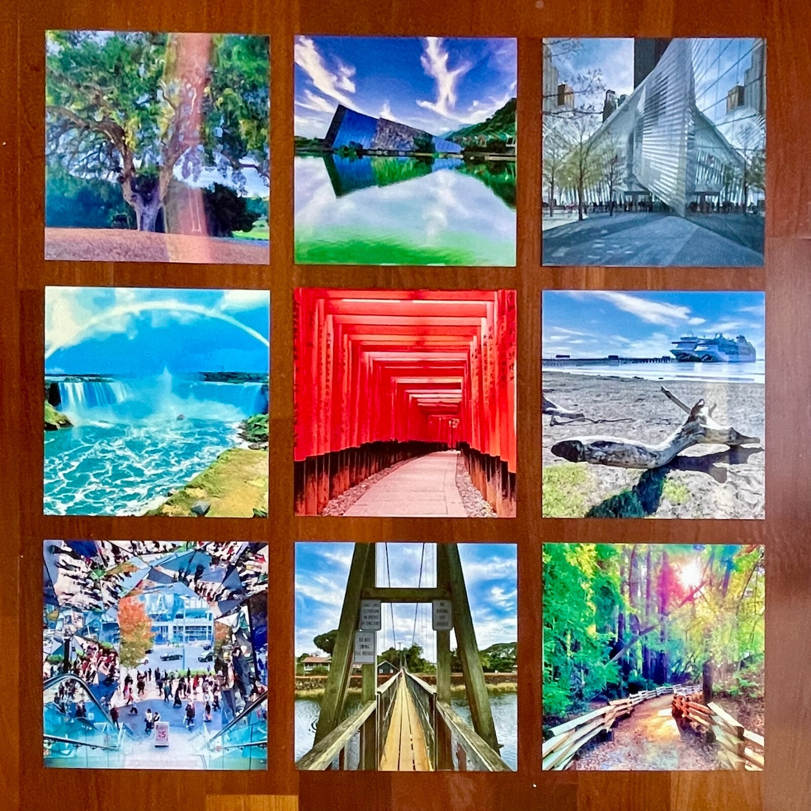 9 panels sublimation metal print photo scenery wall art