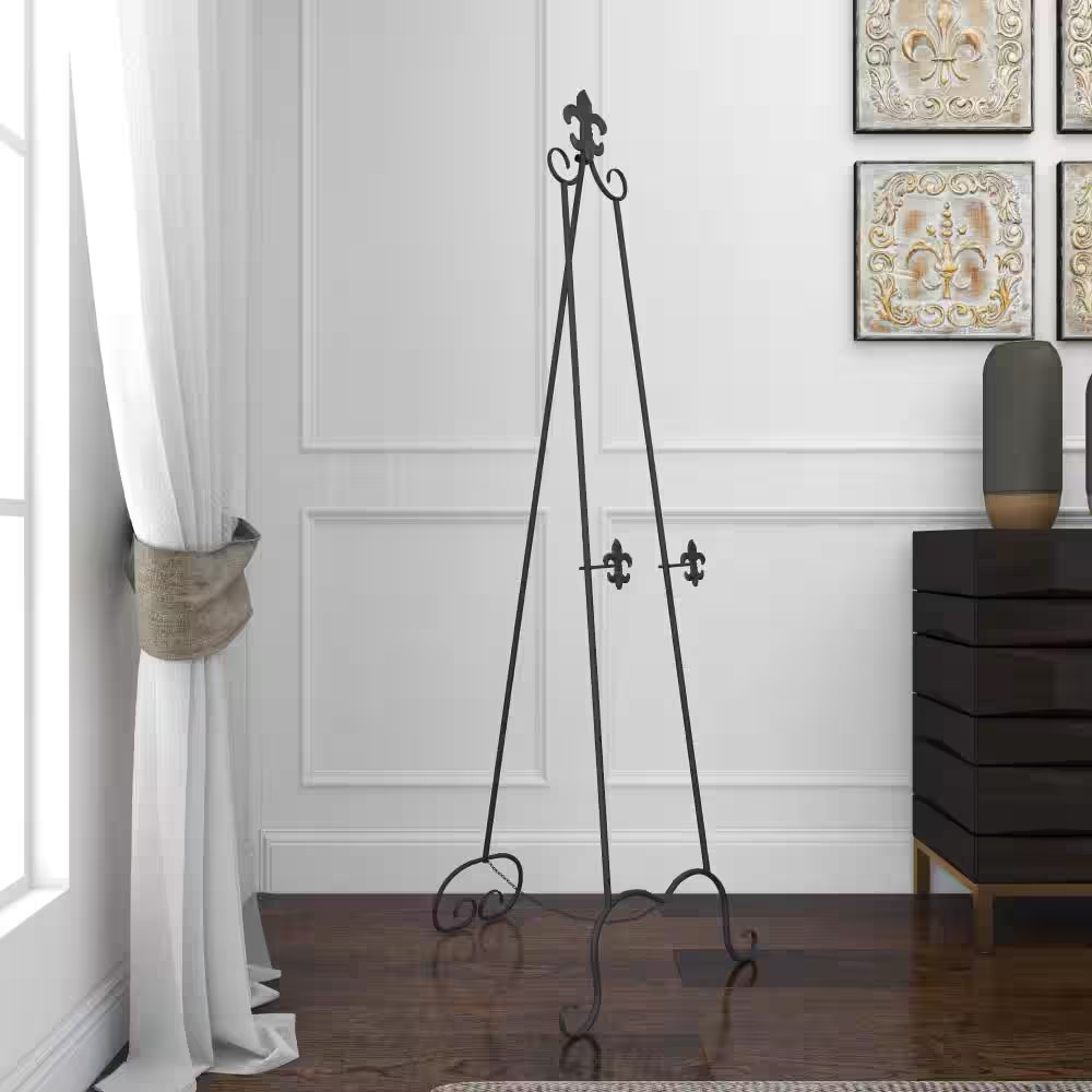 Black Metal Extra Large Free Standing Adjustable Display Stand Scroll Easel with