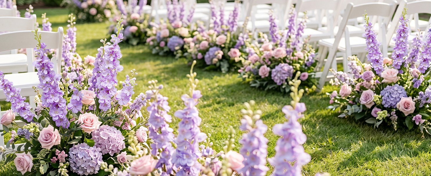 16Pcs Pink Delphinium Artificial Flowers 33.5” Long Stem Larkspur for Tall Vase