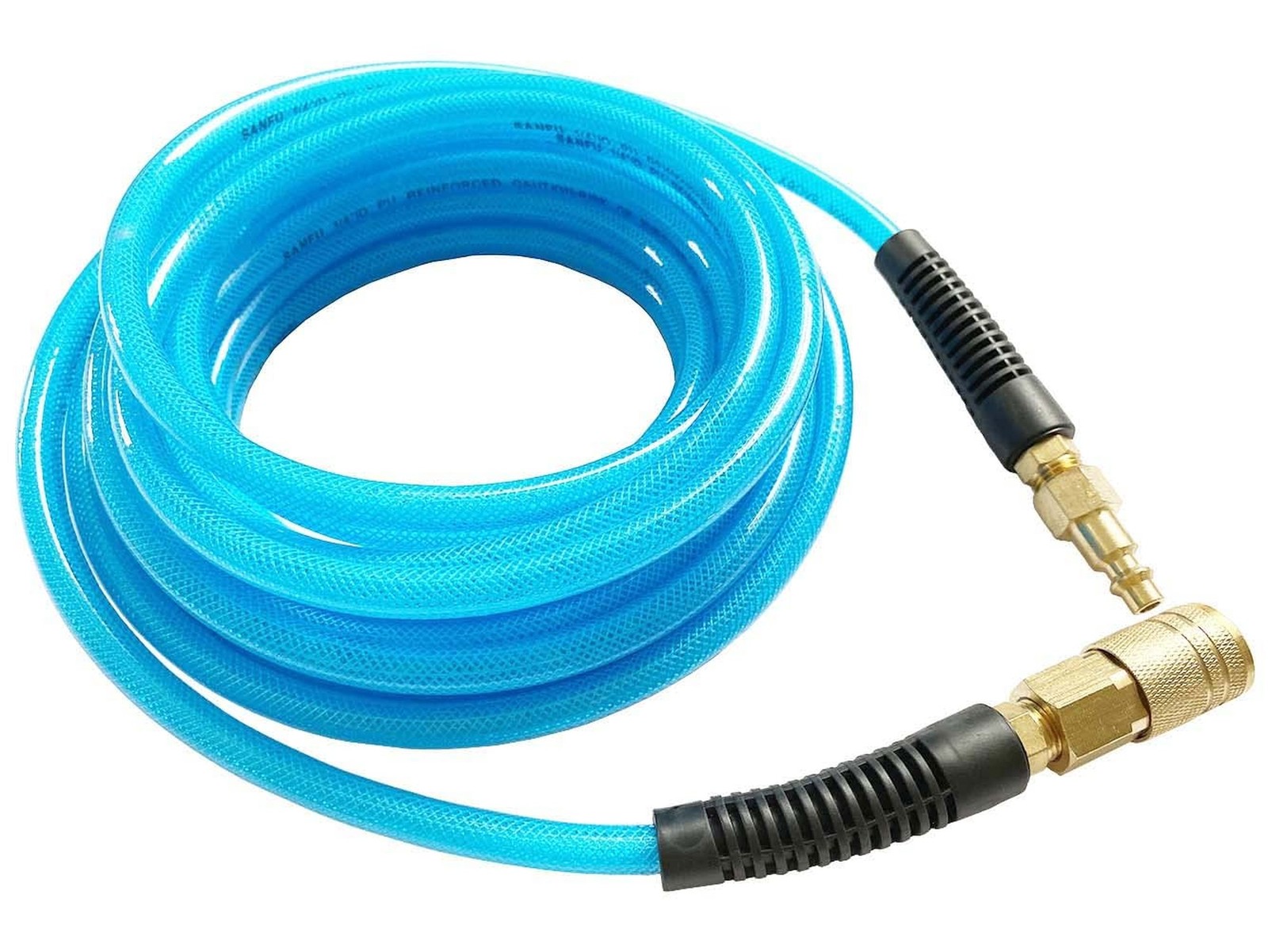 SANFU Polyurethane(PU) Reinforced 1/4”ID(6.3 x 9.8mm) x 25ft, Air Hose Wit