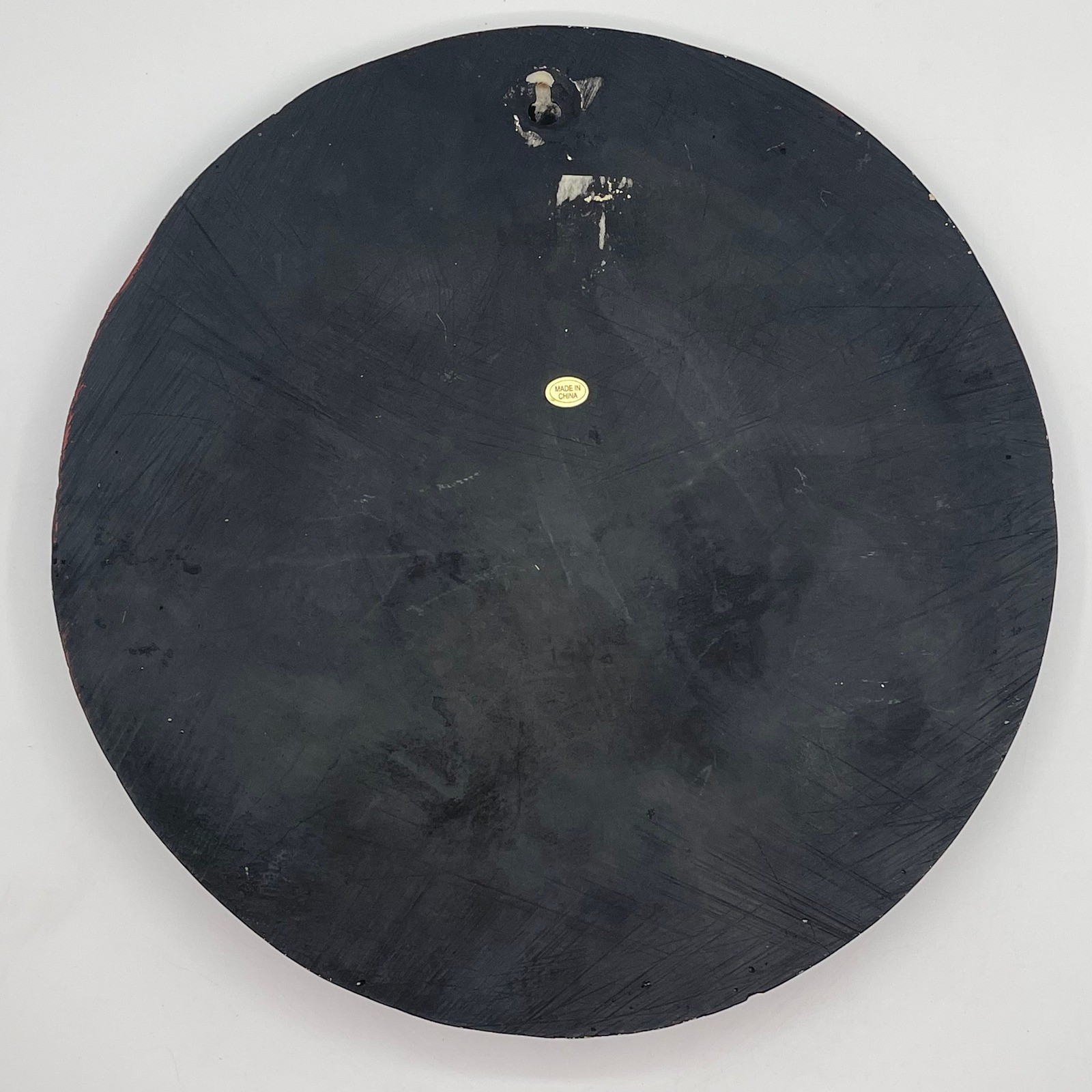 Vintage Style Celestial Sun Face Wall Plaque Black Ceramic Round 12 Inch Decor