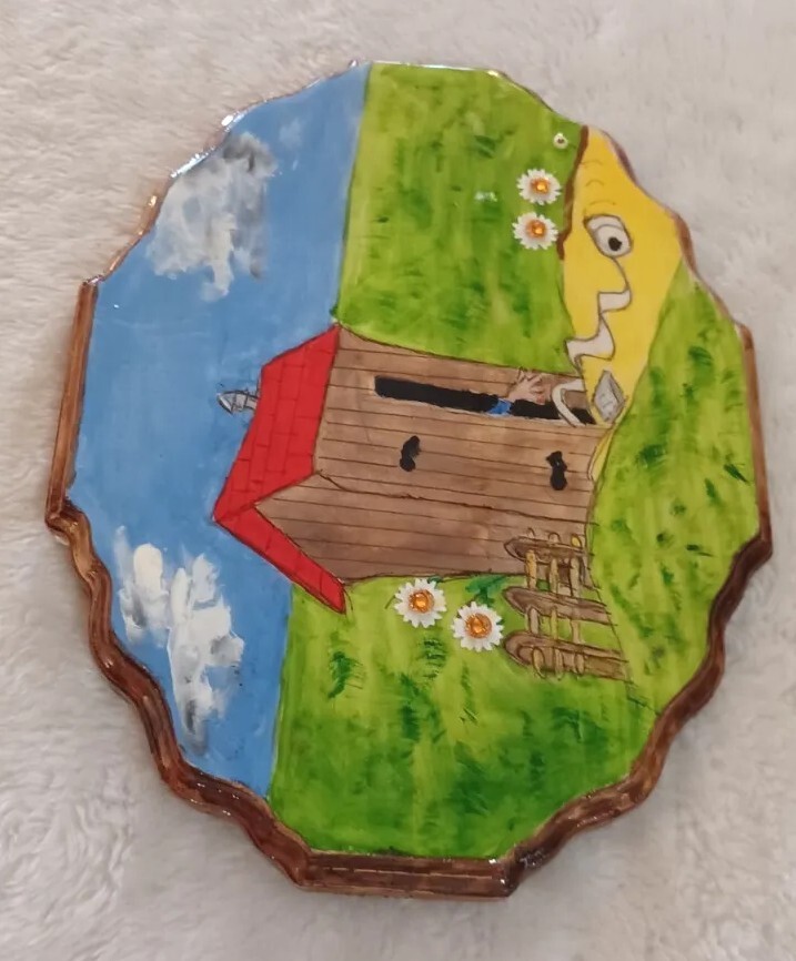 Bathroom Sign Funny Potty Humor Outhouse Wall Plaque Hand Painted Cabin Decor