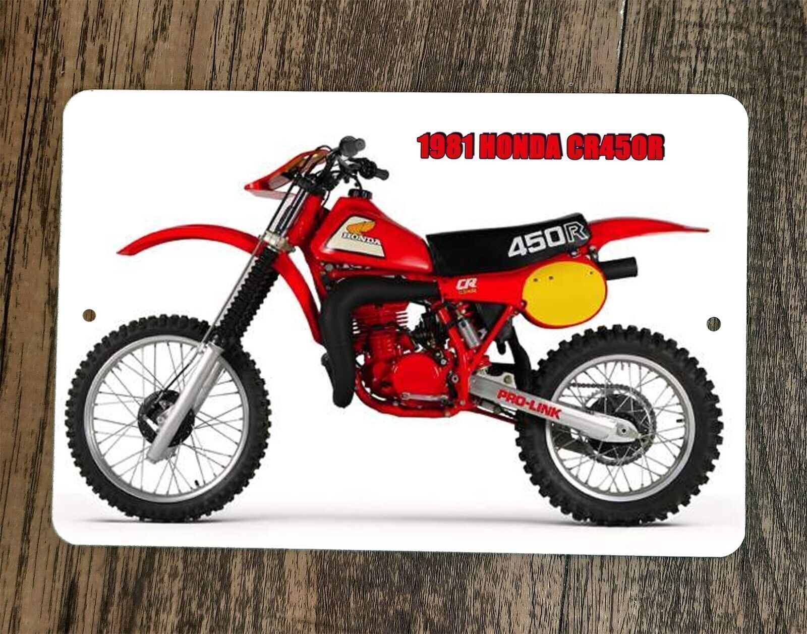 1981 Honda CR450R Dirt Bike Motorcycle 8×12 Metal Wall Sign Motocross Poster