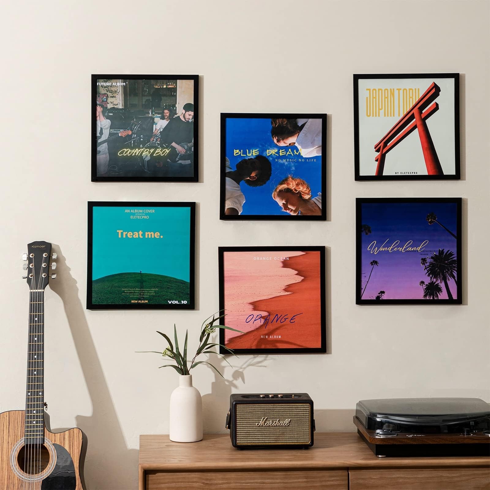 12.5×12.5 Vinyl Record Frame, Matte Black Album Picture Frame Fits 12×12 LP a…