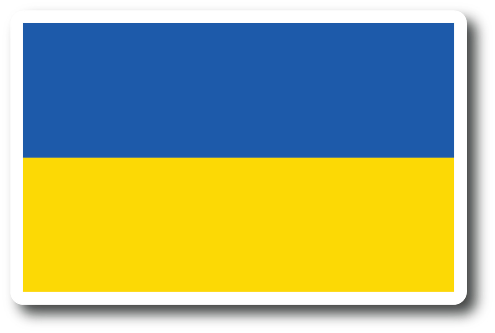 UKRAINE PLAIN PREMIUM QUALITY FLAG UKRAINIAN 3X5 INCH LAMINATED STICKER